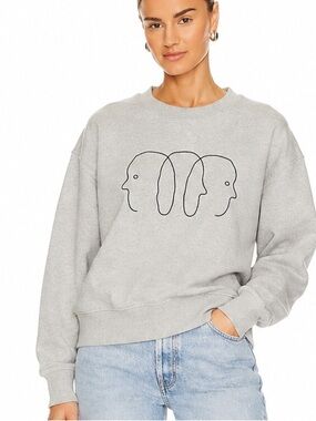Norse Projects Geoff McFetridge Sweatshirt Graphic Crewneck Gray Pullover Arne F
